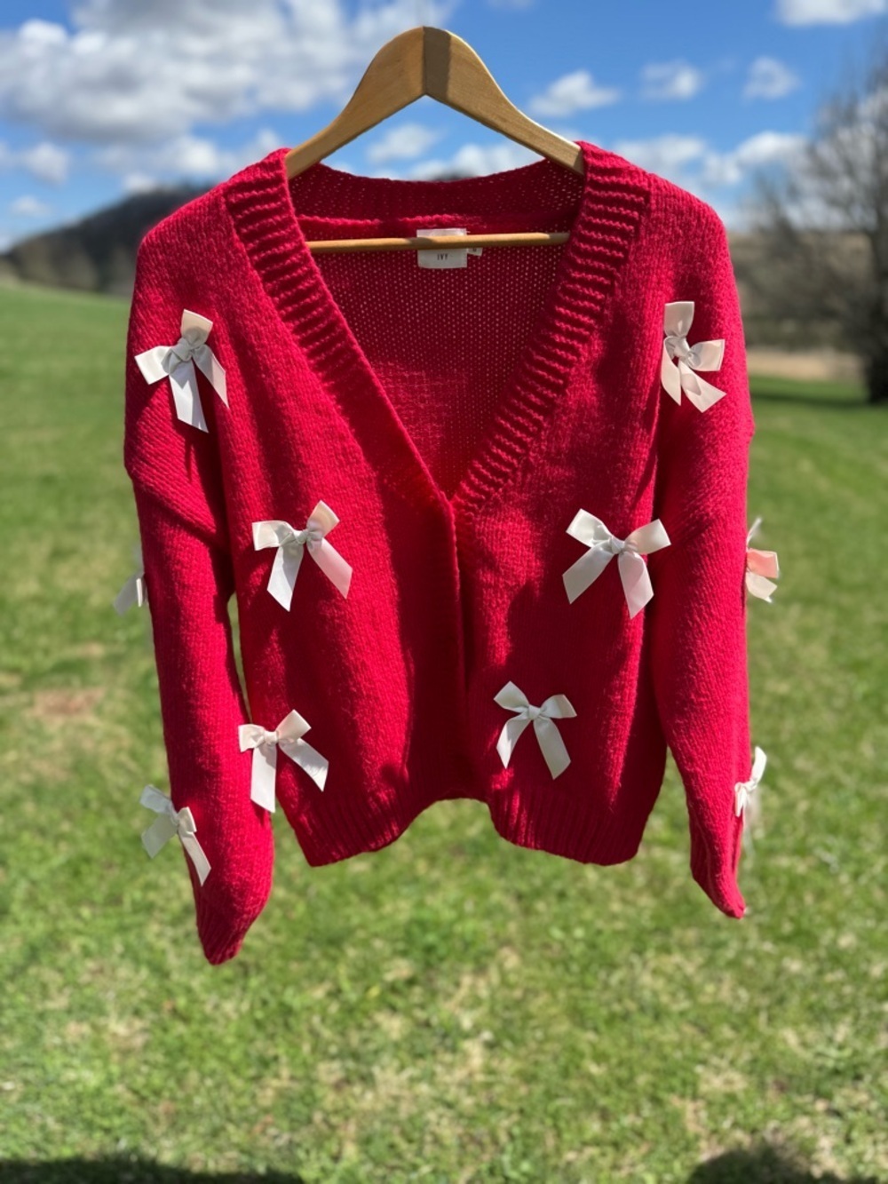 Luna Ivy Bow Cardigan medium